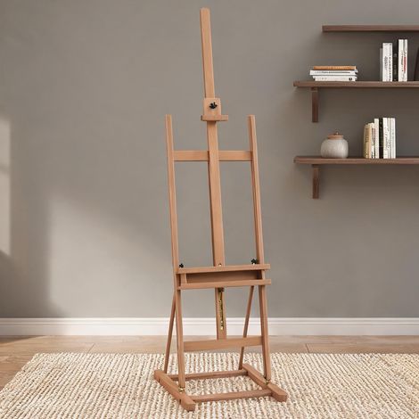 Chevalet de peinture bois hêtre réglable 171-230cm avec rangement (1/5)