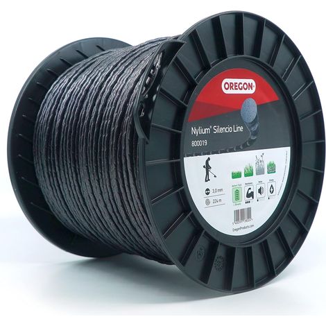 Hilo para desbrozadora Redondo Trenzado Nylium Silencio Negro ø3.0mm/224m Oregon 800019