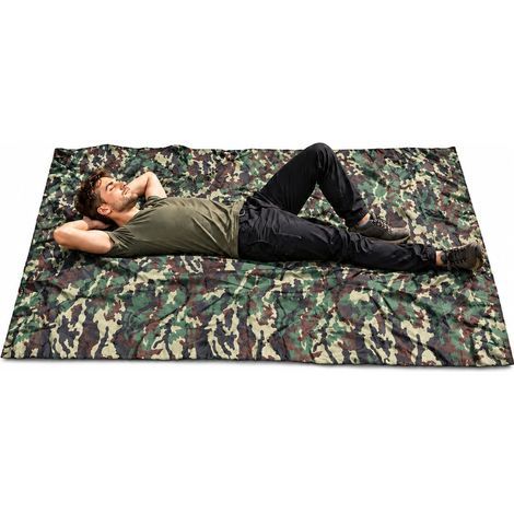 Bâche de Camping Camouflage Tente de Camping Imperméable Tarp Ultra Léger Auvent pour Hamac Pique Nique Randonnée Plage Trekking (1/5)