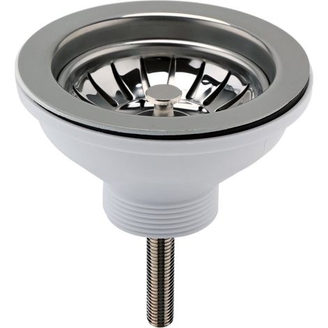 Nuie Kitchen Sink Waste with 90mm Strainer without Overflow - Brushed Nickel (1/2)