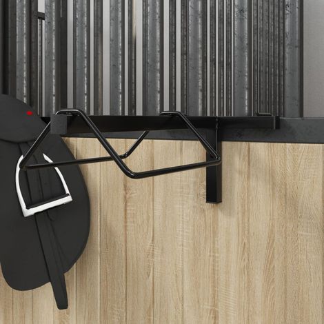 Porte-selle mural en fer thermolaqué noir 63 x 32,5 x 21,5 cm - PANGIVO (1/5)