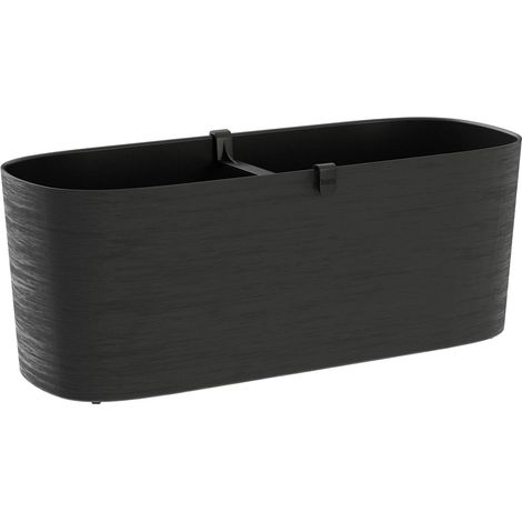 TeraPlast™ Pflanzgefäße PAROS Black schwarz rechteckig 50 cm - Kunststoff