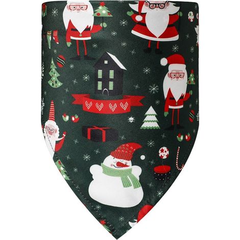 Écharpe De Noël Pour Chien - Tissu Respirant - Convient Aux Chiens Et Chats - Dimensions 64 X 43 Cm - Tour De Cou Réglable Jusqu'à 42 Cm - 1 Pièce (1/3)