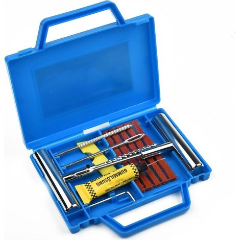 Kit Reparation Pneus - 11 Pièces - Pour Véhicules Tubeless - Moto Voiture SUV Camion Tracteur - Acier Outil (1/5)