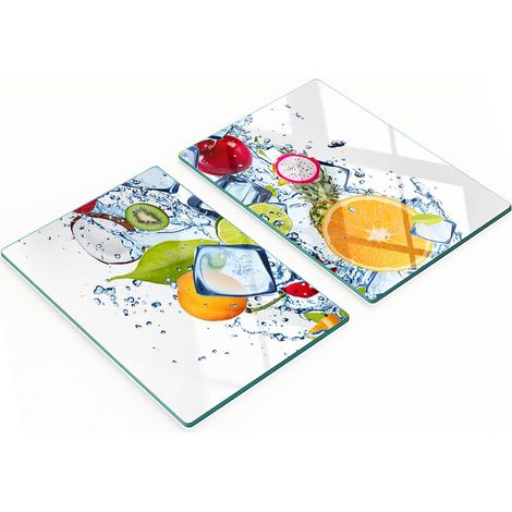 Tablas decorativas de vidrio para servir aperitivos, frutas y helados, 2 x 40 x 52 cm. (1/5)
