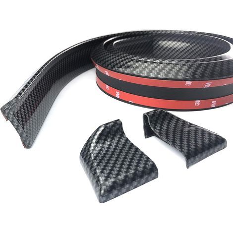 Universeller Heckspoiler für Pkw – 150 cm (4,9 Fuß) – Schwarzes Gummi mit Carbonfaser-Optik – Heckklappenlippe – Seitliche Trennleiste (1/5)