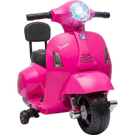 AIYAPLAY Vespa Elettrica Bambini 1.5-3 Anni con Schienale, Rotelle, Rosa (1/5)