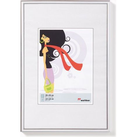 Walther, New Lifestyle, KV030S, Cadre En Plastique, 20x30 cm, Argent