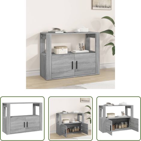 vidaXL Wohnzimmerbeistelltisch - Sideboard Grau Sonoma 80x30x60 cm Holzwerkstoff (1/5)