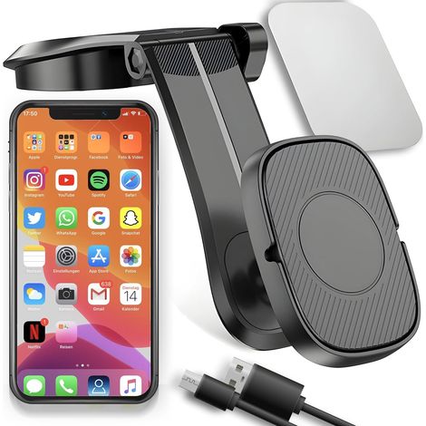 Support Téléphone Voiture Magnétique, Tableau de Bord et Pare-Brise de Voiture, magnétique, pour Smartphone, Samsung, LG, Huawei, Xiaomi, Android, Support Universel, Accessoires de (1/5)