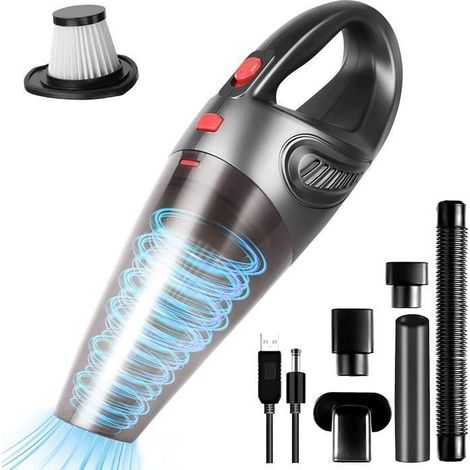KLVGTIFS PU - Aspirateur à Main sans Fil,Rechargeable 4000PA Aspirateur Voiture Puissant pour Voiture/Cuisine, Mini Aspirateur de Table Portable (1/5)