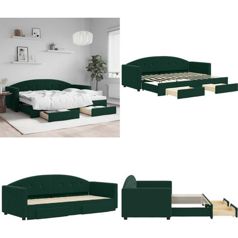 Lit de jour avec gigogne et tiroirs sans matelas 80x200 cm - Canapé Lit - Lit Gigogne - Meuble Multifonctionnel - Lit D'appoint - Rangements Intégrés - Home & Living (1/5)