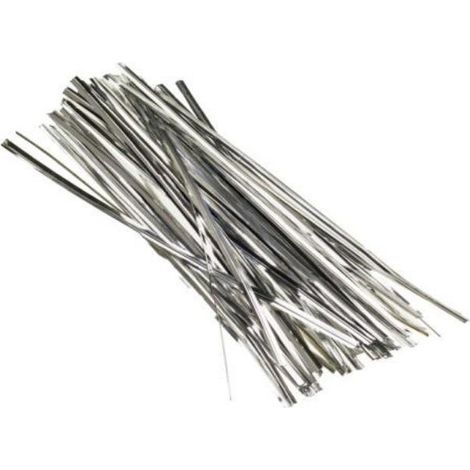 Silberne Kunststoffdrähte, 18 cm, 50 Stück