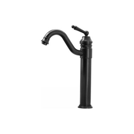Robinet de lavabo haut noir mat - Avec bonde - Noir mat (1/5)