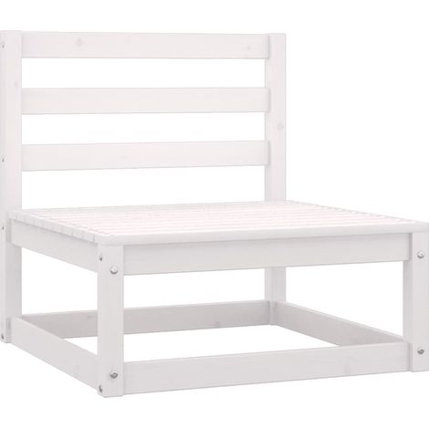 Maison Exclusive - Garten-Mittelsofa mit Anthrazit Kissen Weiß Ma (1/5)