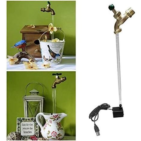 Invisible Coulant Arrosoir Fontaine Yard Art Décoration Flottant Robinet Fontaine Magique Suspendu Robinet Ornements De Bureau pour La Maison Jardin Cour Décor (Un verte) (1/5)