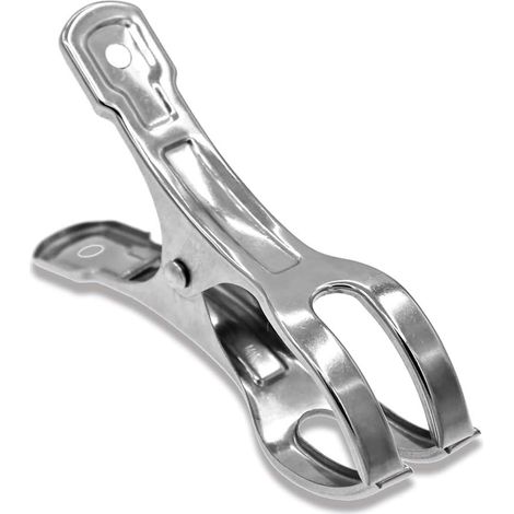 Lot de 10 pinces à linge de plage en acier inoxydable, 11 cm (4,3 pouces), grandes et robustes, résistantes au vent, idéales pour la plage, la piscine, les bateaux et les couvertures. (1/5)