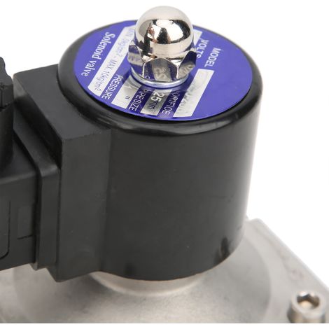 Électrovanne G1'' en acier inoxydable, normalement fermée, à action directe, avec bobine étanche, 220 V CA. (1/5)