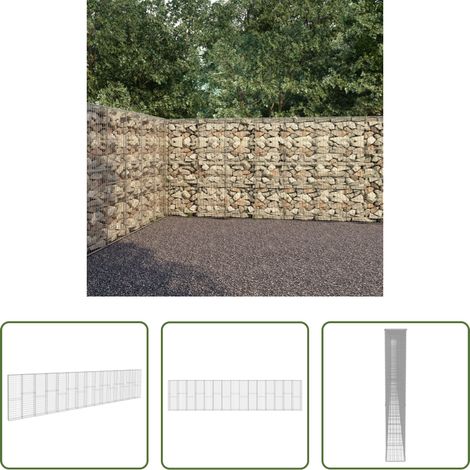 vidaXL Jardin -  Mur à gabion avec couvercles Acier galvanisé 900x50x200 cm (1/5)