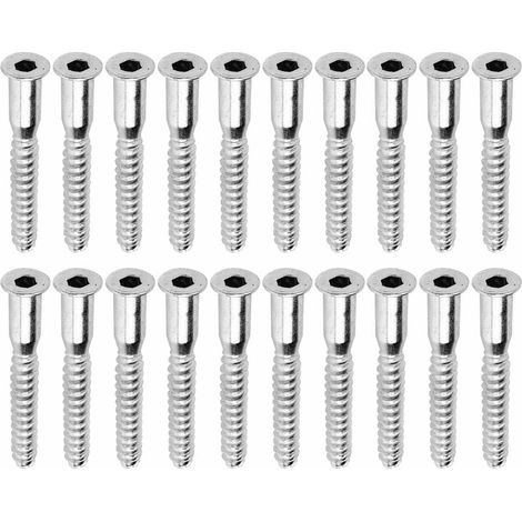 20x vis auto-tourillonante confirmat Ø7mm pour perçage 5mm tête fraisée hexagonal creux SW4 acier zingué, 38mm (1/2)