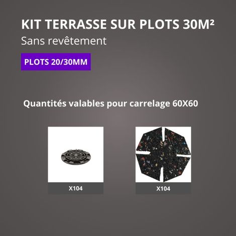 JOUPLAST - Kit per terrazza 30 m² - Supporti regolabili 20/30 mm
