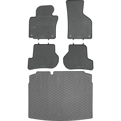 Ensemble de tapis de sol en caoutchouc pour Volkswagen Golf VI Hatchback (09.2008-09.2012) + tapis de coffre
