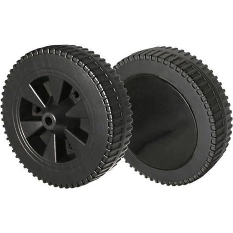 Set mit 2 Ersatzrädern (175 mm) für Grill und Wagen – strapazierfähiger schwarzer Kunststoff (1/5)