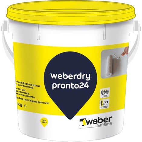 Weberdry pronto24 kg5 bianco guaina liquida impermeabilizzante