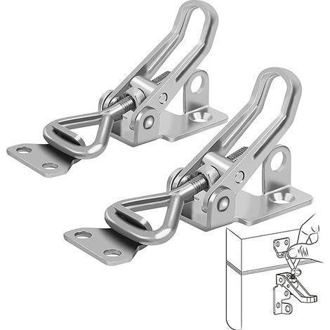 Loquet Bascule Acier Inoxydable,2 PCS Loquet à Bascule Métal,Fermeture Levier,Pas de Rouille,Fixation Solide,Pince Loquet Loquet Bascule,pour Fixation et Serrage des Valises d'Armoires Porte (1/5)