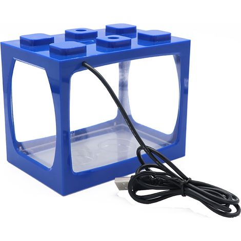 Aquarium Mini - LED Rechargeable Par USB - Pour Poissons Nains - 12 x 8 x 10,5 cm - 1 Unité (1/5)