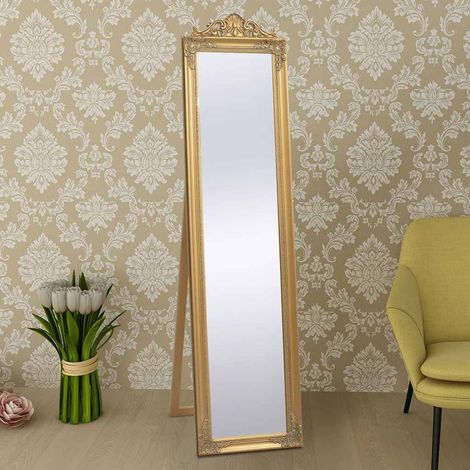 vidaXL Miroir sur pied Style baroque 160x40 cm Doré (1/5)