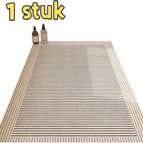 Tapis de bain antidérapant et imperméable blanc cassé 50 x 80 cm pour salle de bain douche et toilettes tapis de sol confortable pour usage quotidien (1/5)
