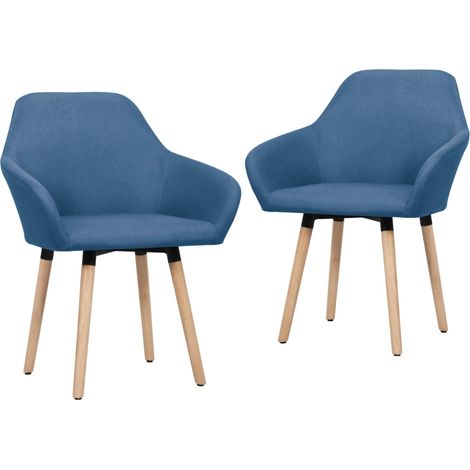 Esszimmerstühle 2 Stk. Blau Stoff vidaXL (1/5)
