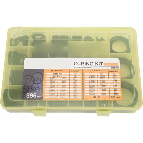 Kit de 396 joints toriques universels pour presse-étoupe 3702 AC, assortiment de joints toriques en caoutchouc pour pelle hydraulique Carter E (1/5)