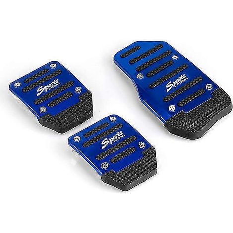 Rastp-3 pièces/ensemble de couvre-pédales de voiture universels en aluminium, série manuelle automatique, antidérapants, kit RS-ENL018 - Pédales - bleu (1/5)