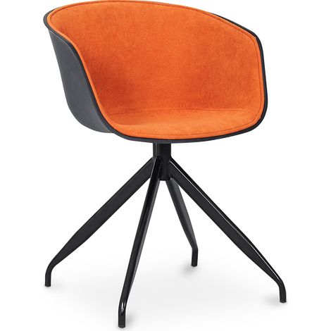 Office Chair with Armrests - Black Designer Desk Chair - Jodie Orange (1/5)