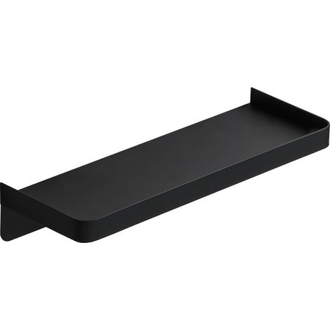 Porte-accessoires de douche en acier inoxydable, fixation murale sans perçage, antirouille, accessoires adhésifs, couleur noire (1/5)