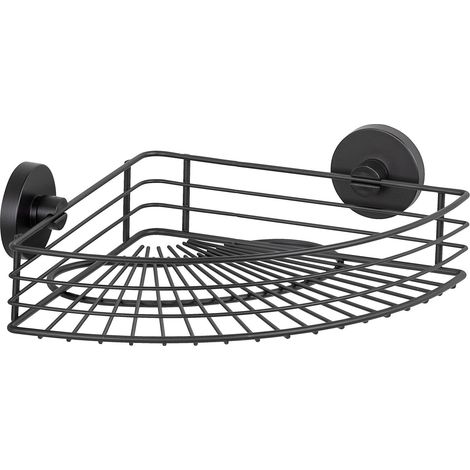 Wenko BARI Estantería de esquina negra compacta para baño (1/3)
