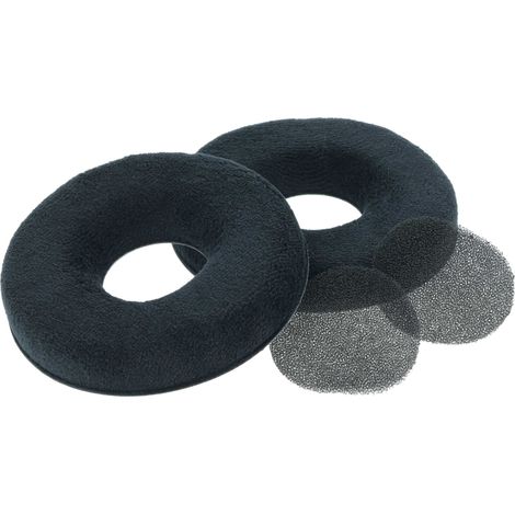 vhbw 2x cuscinetti auricolari di ricambio compatibile con AKG K141, K141M, K141 Studio, K121, K121S, K121 Studio cuffie, headset, plastica nero, opaco (1/4)