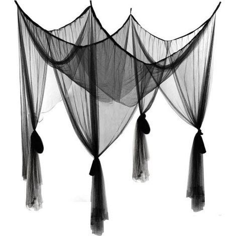 Mosquito net for single and double beds Excellent air circulation, tight mesh 190x210x240 cm (black) MUMU (1/4)