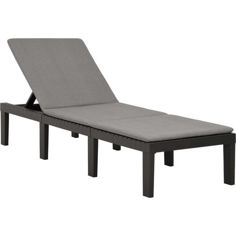 Chaise longue avec coussin Plastique Anthracite (1/5)