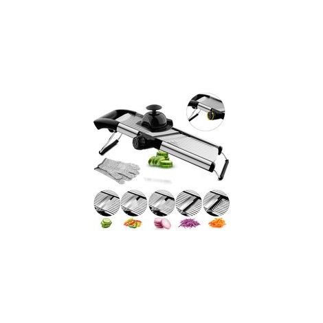 Coupe-légumes professionnel, trancheuse réglable, gants anti-coupures inclus, (1/5)