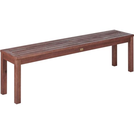 Gartenbank TUSCANIA 160 cm Eukalyptusholz Dunkelbraun