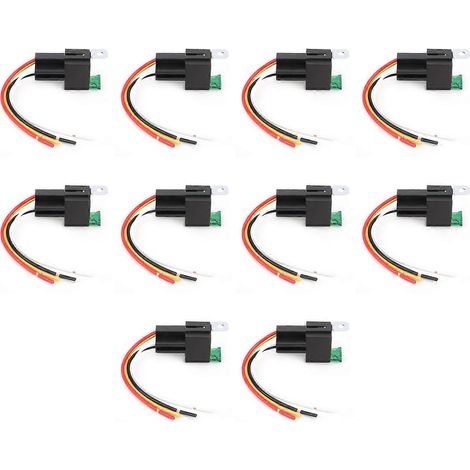 10 Stück Relais 12VDC 4-Pin SPST 30A wasserdicht staubdicht selbstkontainer Sicherungsrelais mit Sockelkabel