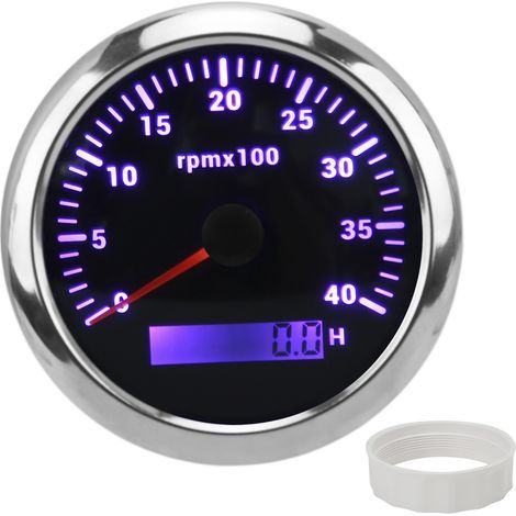 85mm 4000RPM IP67 Waterproof Tachometer with 7-Color Backlight for Car/Boat (Black) (1/5)