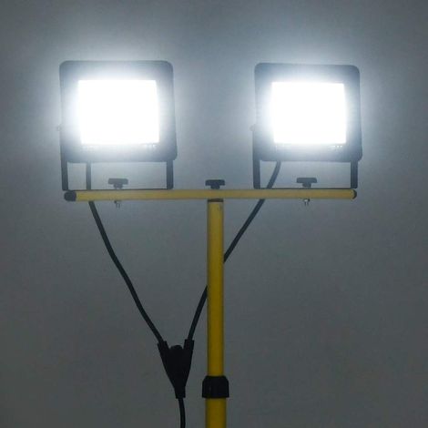 vidaXL Foco LED con trípode 2x100 W blanco frío (1/2)