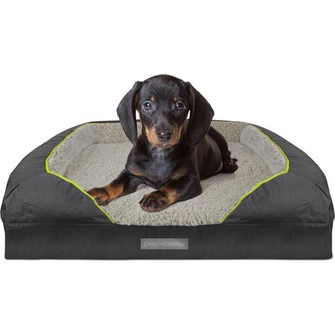 Dreamcatcher Grey Small Dog Bed Orthopaedic Memory Foam 71x58x16cm (1/5)