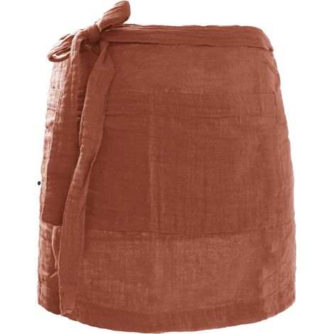 Tablier serveur Gaze de coton 45x80 GAIA coloris Rouge Terracotta (1/5)