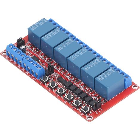 6-Kanal-Relaismodul-Verriegelungsschalter 5V 12V 24V Hoch- und Niedrigpegel-Triggerrelais-Erweiterungsplatine (1/5)