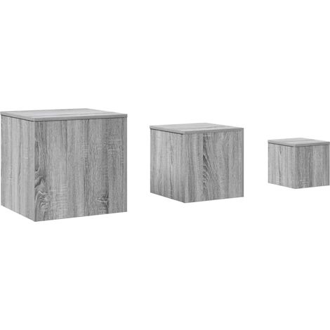Maison Exclusive - Mesitas auxiliares 3 piezas madera contrachapa (1/5)